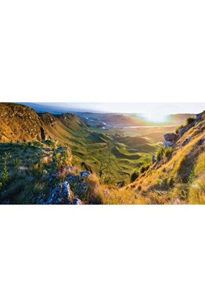 GRELYS PRINT Pictură pe pânză, Peisaj, Munte, Primăvară, 80 x 40 cm, Multicolor