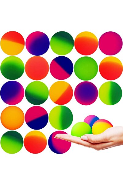 REZZOSS كرات نطاطة، عبوة من ٢٤ كرة مطاطية عالية الارتداد، مقاس ٤٥ مم، هدايا حفلات متعددة الألوان