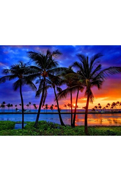 GRELYS PRINT Tablou Canvas, Culori in apus, 80 x 60 cm, Rama lemn, Multicolor