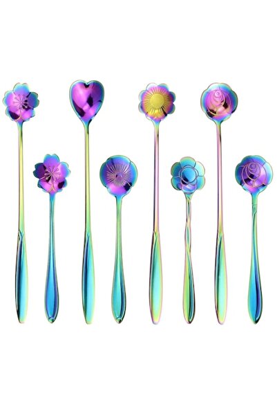 Utopia Set linguri, 8 buc, 6 stiluri, inox, multicolore