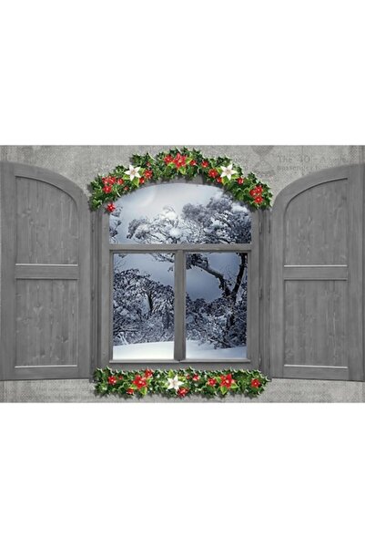 GRELYS PRINT Canvas Painting, Winter at the Window, 100 x 70 cm, Wooden Frame, Multicolor
