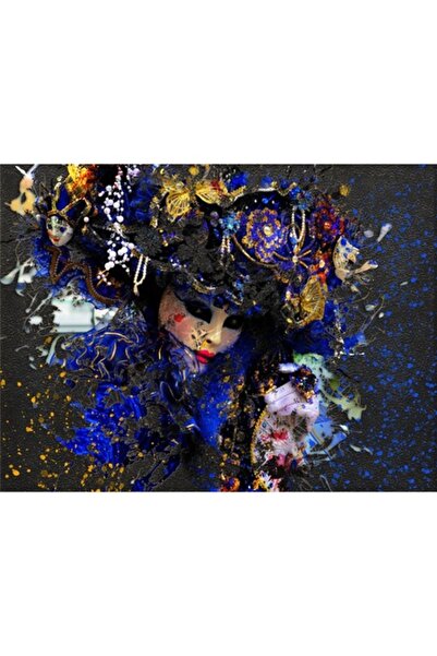 GRELYS PRINT Pictură pe pânză, Mască de carnaval, 60 x 45 cm, Ramă din lemn, ...