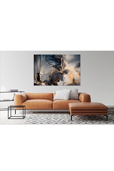 GRELYS PRINT Tablou Canvas, Golden marble sunset 100 x 70, multicolor