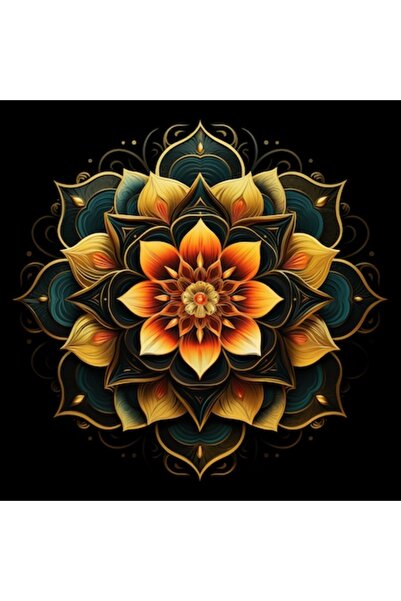 GRELYS PRINT Pictură pânză Royal Gold Mandala 15, Zen, Yin Yang