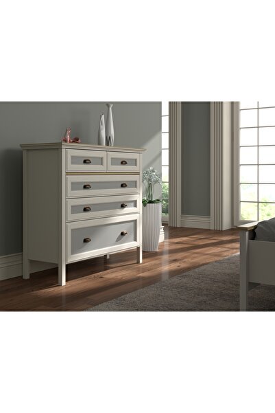 Sakura Ahşap Hunerika Zaranto Premium 5 çekmeceli şifonyer- Minifiks - aytaşı/legnano