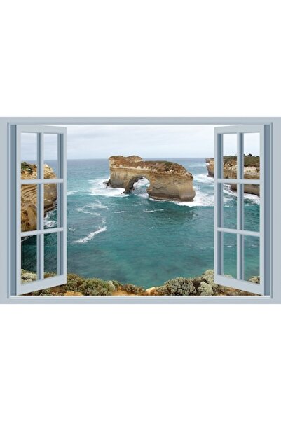 GRELYS PRINT Tablou Canvas, Mare, Stanci, Fereastra 1950, 90 x 60 cm, Rama le...