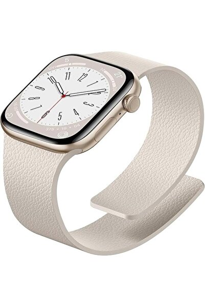 Alstrap Apple Watch 11-10 46mm 9 8 7 45mm Se 6 5 4 44 Ultra 49mm Compatible Magnetic Silicone Leather Textured Band