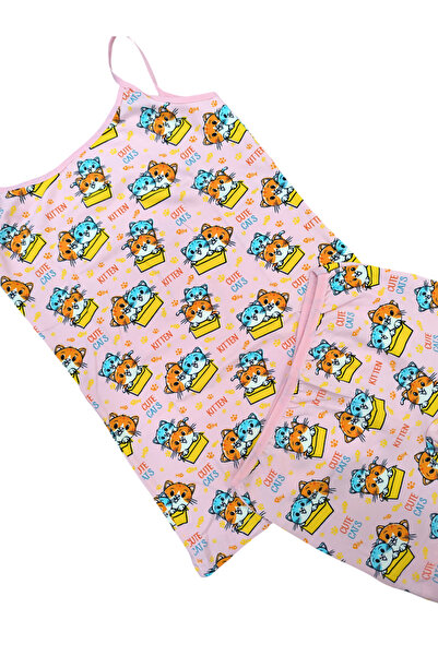 elmas kids Girls' 100% Cotton Tank Top Boxer Set
