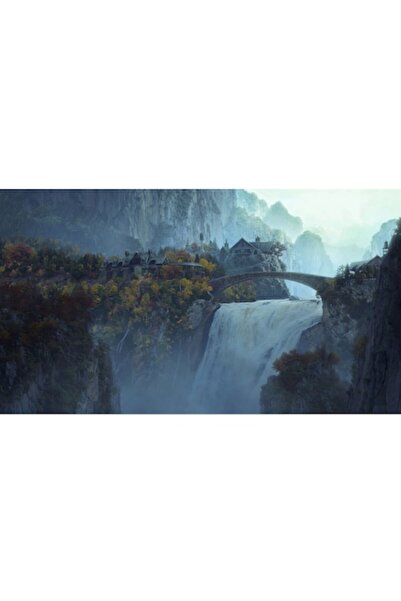 GRELYS PRINT Pictură pe pânză, Peisaj, Stăpânul Inelelor, Fortăreață, Pădure,...