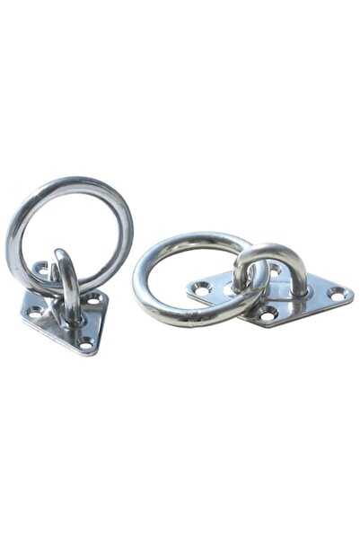 GFN Placă de montare cu inel din oțel inoxidabil AISI 316, 67×43 mm, inel de 60 mm, 4 găuri