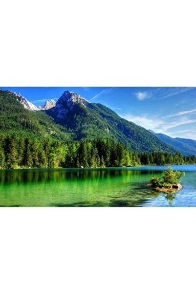 GRELYS PRINT Pictură pe pânză, Lacul Serenity 2, 80 x 50 cm, Ramă din lemn, M...