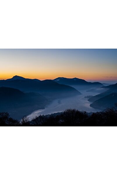 GRELYS PRINT Pictură pe pânză, Vale Albastră, 90 x 60 cm, Ramă din lemn, Mult...