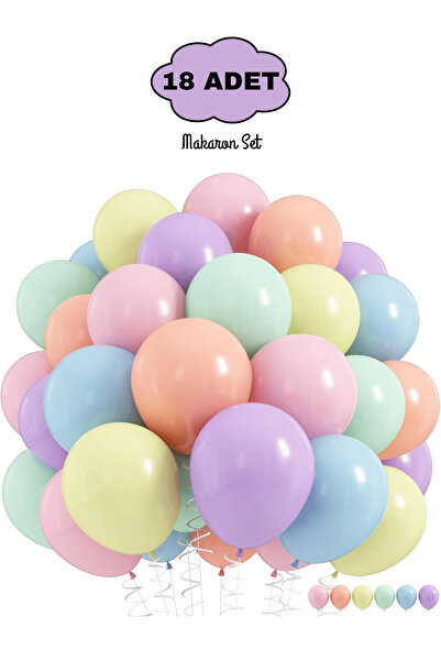 Bunloon 18 قطعة مجموعة بالونات ماكارون بلون الباستيل لـ 11