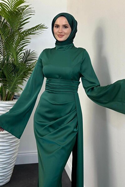 Şulemoda Giyim Βραδινό φόρεμα Birsel Balık Πράσινο