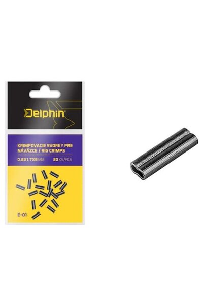 DELPHİN Cleme Duble pentru Bucle, 20 Buc/Plic, Dimensiuni 1, 2 x 2, 6 x 8 mm, Otel