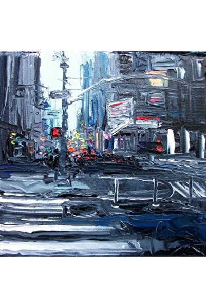 GRELYS PRINT Tablou Canvas, Abstract Oras, 70 x 70 cm, Rama lemn, Multicolor