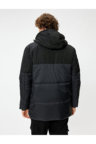 Koton Anorak Coat Hooded Slim Fit Pocket Detail Zippered