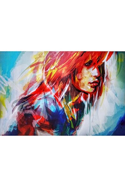 GRELYS PRINT Pictură pe pânză, culori, chip de femeie, 80 x 50 cm, ramă din l...