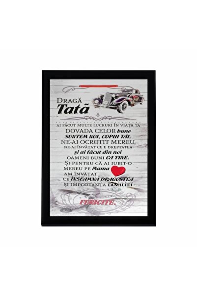 GRELYS PRINT Pictură pe pânză cu ramă, mesaj motivațional pentru tată, 20 x 3...