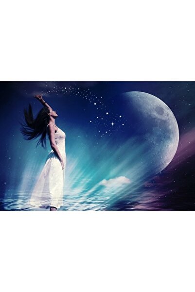 GRELYS PRINT Pictură pe pânză, Univers, 90 x 60 cm, Ramă din lemn, Multicolor