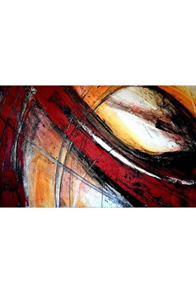 GRELYS PRINT Tablou Canvas, Abstract in rosu, 80 x 50 cm, Rama lemn, Multicolor