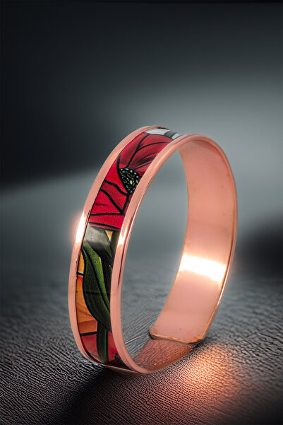 OSMANLI GÜMÜŞ Women's Copper Bracelet - Chlara Model Special Edition Metal Box and Quartz Stone