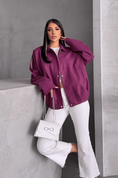 giyimmasalı Jachetă bomber din țesătură din piele intoarsa cu epolete - MÜRDÜM