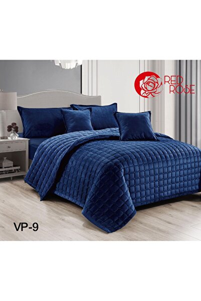 Red Rose Plain velvet winter compressed bedspread, 4 pieces, size 160 x 220 cm