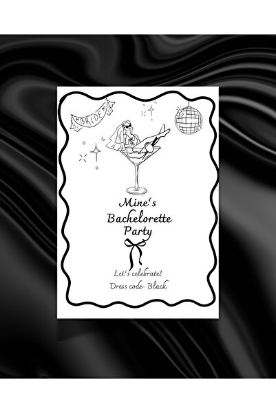 Dijital Nostal 10 Adet Bekarlığa Veda Kartı I Bride To Be Kartı Etkinlik Kart...