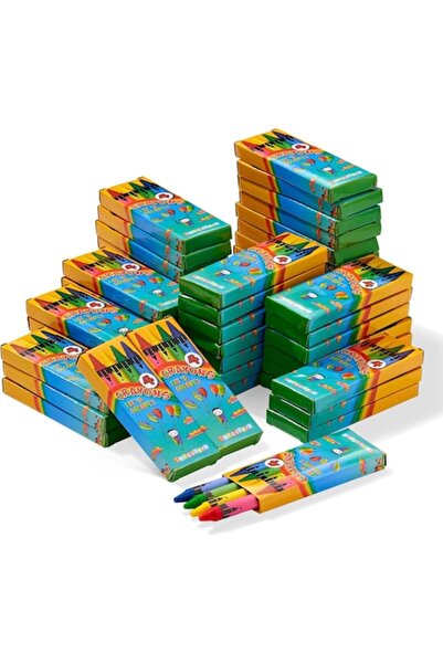 THE TWIDDLERS Set 50 Boxes of Wax Crayons, 4 Colors, Total 200 Pieces - CN