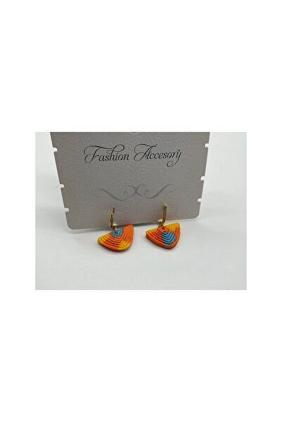 CHIC Orange Blue Yellow Gold Geometric Polymer Clay Earrings