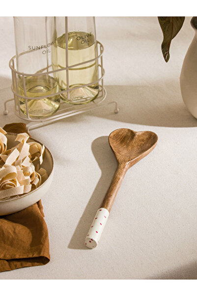 LC Waikiki Brown Heart Shaped Wooden Spatula 20 cm