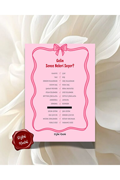 Dijital Nostal 10 Adet Bekarlığa Veda Test Kartı I Bride To Be Kartı Etkinlik...