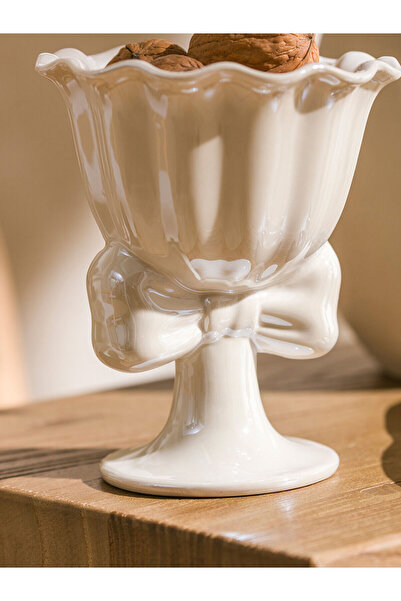 LC Waikiki White Ceramic Footed Bowl 12 cm