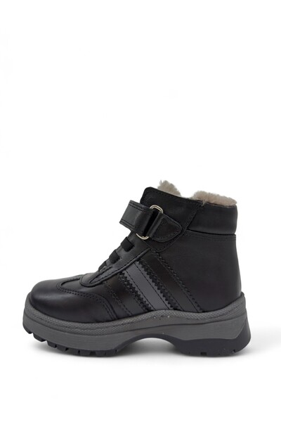 Tekiner Genuine Leather Fur Unisex Children's 3-Line Boots