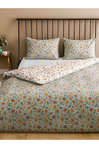 LC Waikiki Yeşil Çiçek Baskılı Çift Kişilik Nevresim Seti