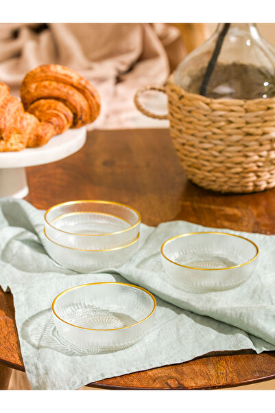 LC Waikiki Colorless Patterned Glass Bowl Set of 4 10 cm