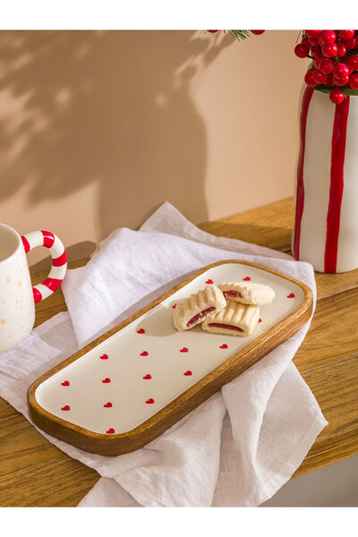 LC Waikiki Brown Heart Printed Decorative Presentation Plate 30 cm