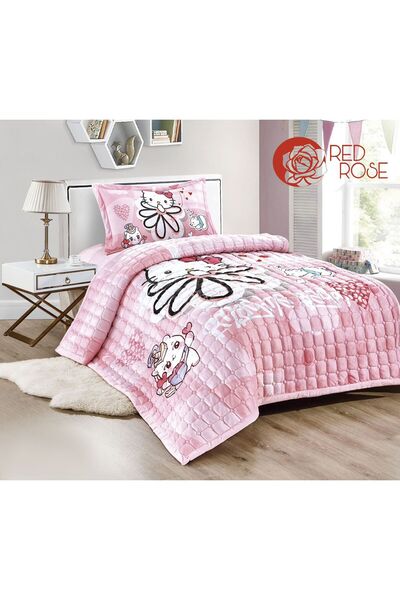 Red Rose Kids' Velvet Winter Compressed Bedspread - Soft, Comfortable and Stylish, Perfect for Your Child's Room