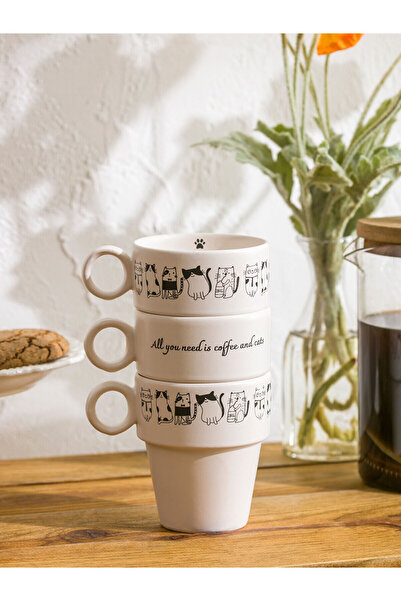 LC Waikiki Black Printed Ceramic Mug 365 ml