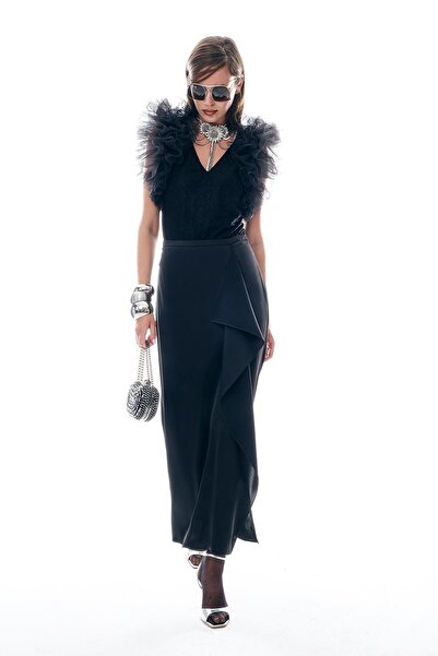 EXPLOSION Kolu Tül Detaylı Dantel Body