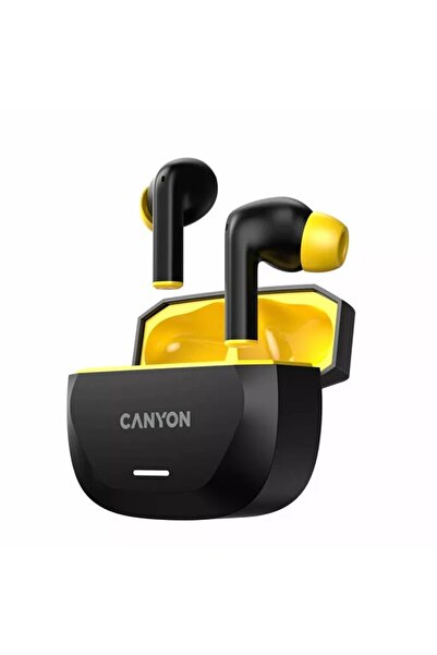 CANYON wireless headphones, Hexagon 7 TWS, Black/Yellow, Bluetooth, 10m