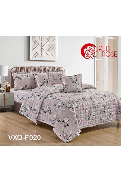 Red Rose Winter double bedspread, soft velvet, 4-piece system, compressed filling, quilt size 160 x 220 cm