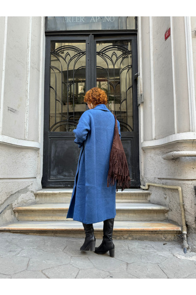 Bak'ap Μάξι μήκους μακρύ μαντίλι με φλις χοντρό πλεκτό ζακέτα