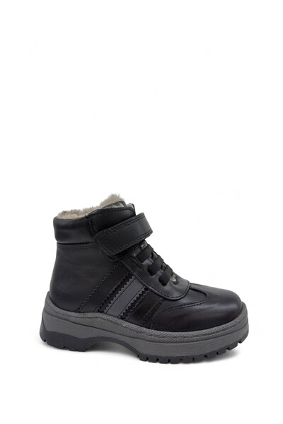 Tekiner Genuine Leather Fur Unisex Children's 3-Line Boots
