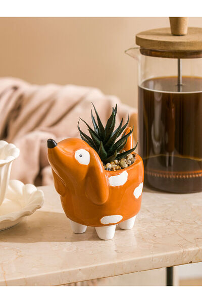 LC Waikiki Karişik Köpek Figürlü Seramik Saksı 13 cm