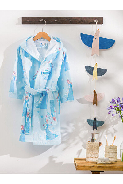 LC Waikiki Blue Frozen Printed Girl's Bathrobe