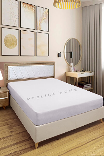 Meslina Home Combed Cotton Fitted Sheet 100% Cotton Sheet Combed Cotton Single Double-King Size