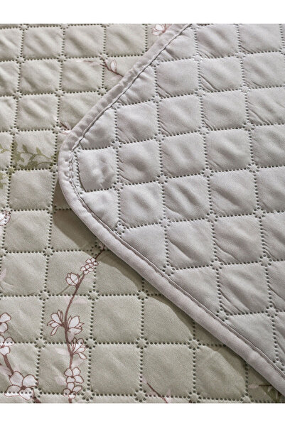 LC Waikiki Gray Floral Double Bedspread 200X220 cm