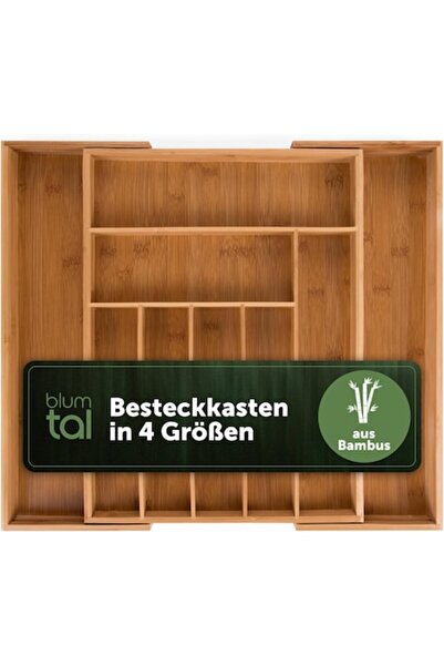Blumtal Organizator pentru tacamuri si ustensile din Bambus, tava reglabila, ...